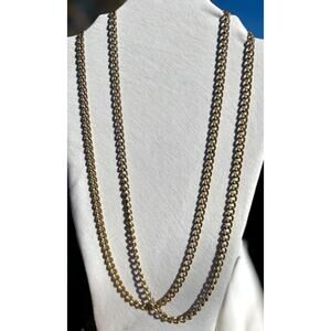 Vintage Monet Gold Tone Double Curb Chain Necklace 54” Signed & Pat. Pend.
